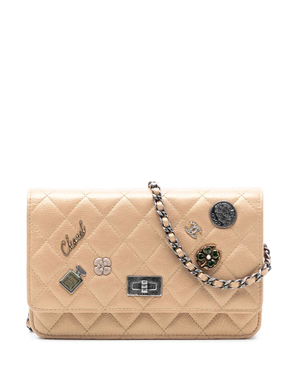 CHANEL Pre-Owned 2014-2015 Quilted Aged Calfskin Reissue 2.55 Lucky Charms Wallet On Chain crossbody bag - Toni neutri