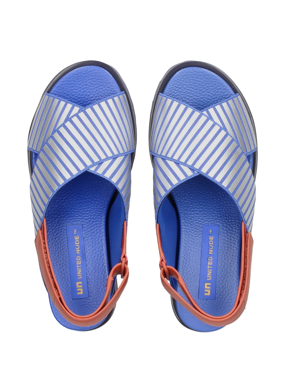 United Nude Rico X Sandal gestreepte sandalen met gekruiste bandjes Blauw