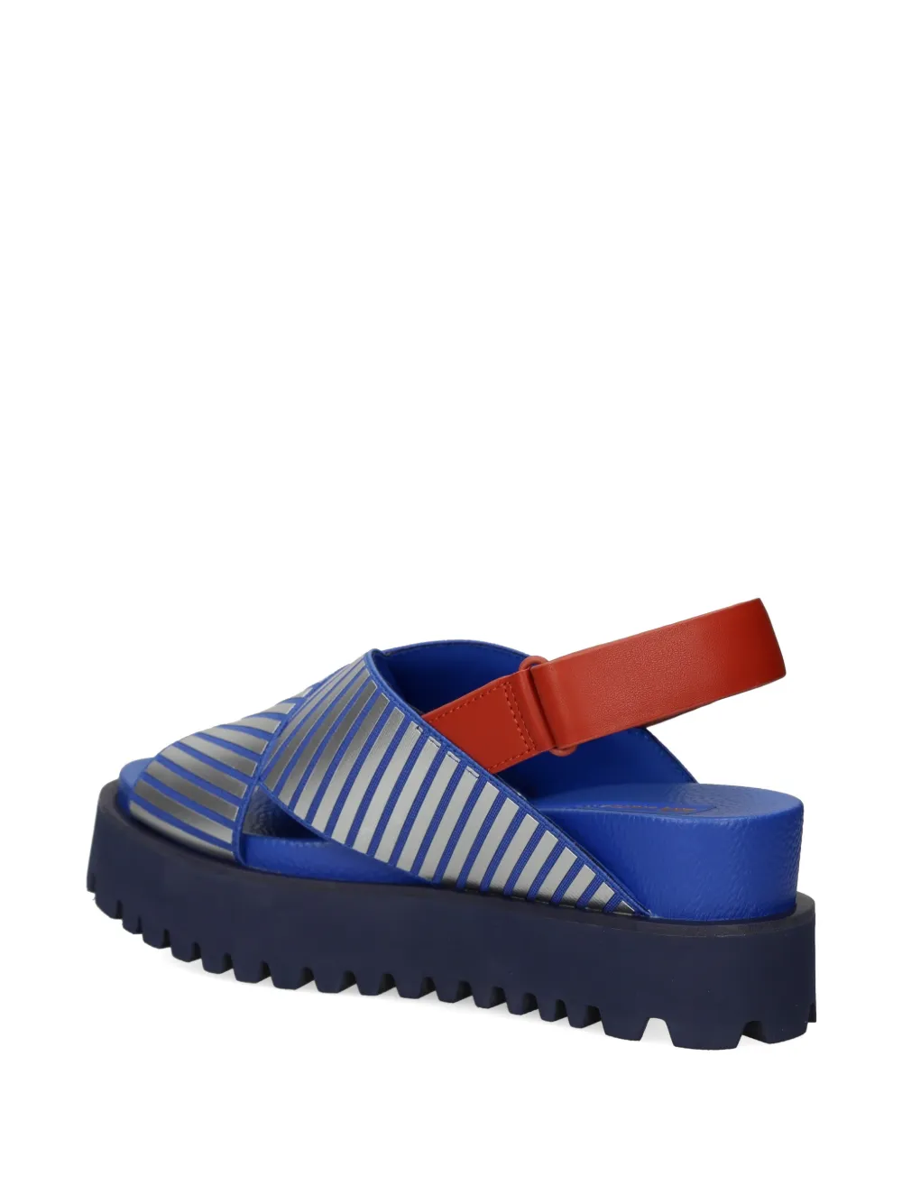 United Nude Rico X Sandal gestreepte sandalen met gekruiste bandjes Blauw