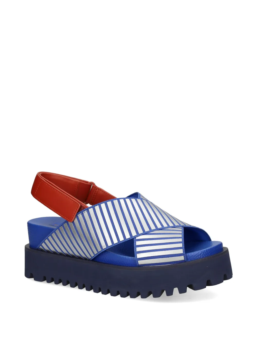 United Nude Rico X Sandal gestreepte sandalen met gekruiste bandjes Blauw