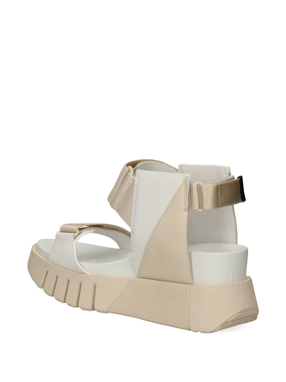 United Nude Delta Run sandalen met klittenband en plateauzool Beige