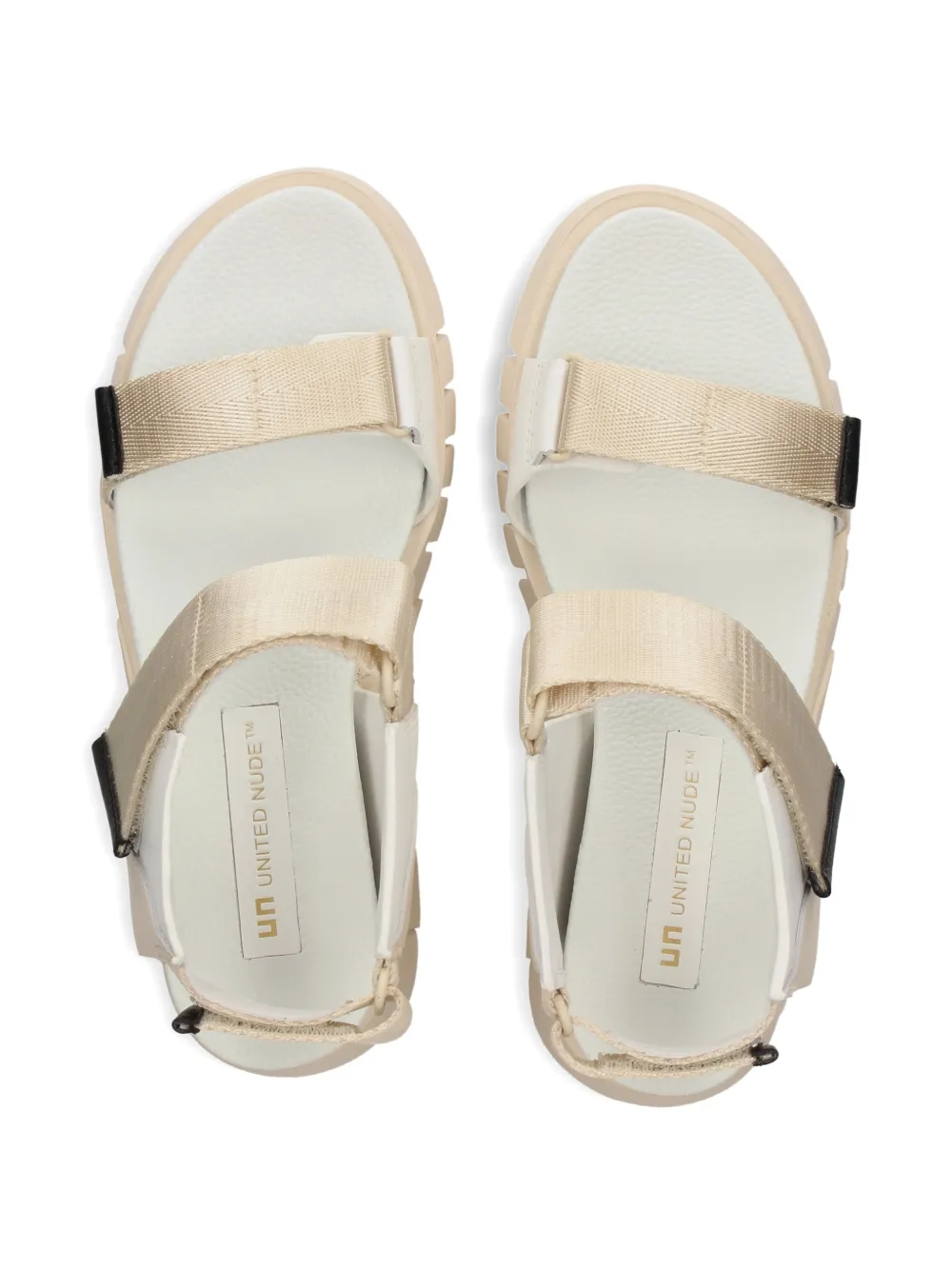 United Nude Delta Run sandalen met klittenband en plateauzool Beige
