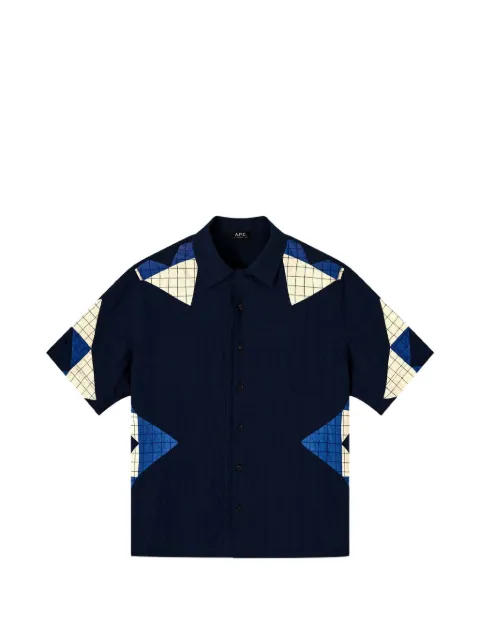 A.P.C. patchwork grid-pattern shirt