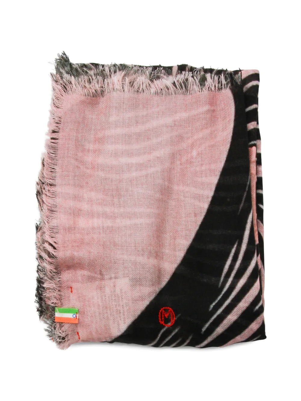 TALKING WALLS graphic-print frayed scarf - Rosa