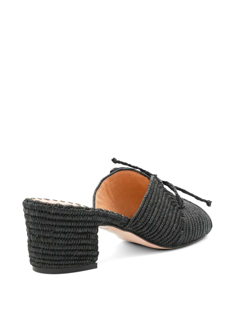 ODISSI Odett geweven sandalen met strik Zwart