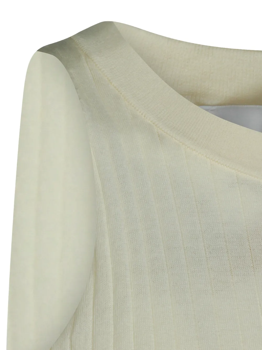 Malo Ribgebreide top Beige