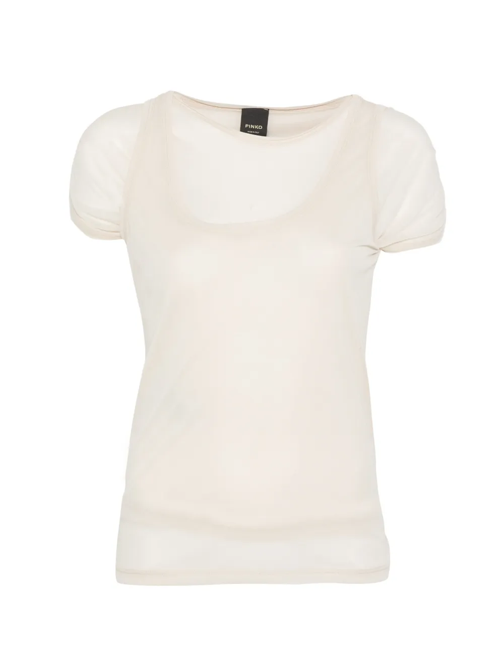 PINKO layered-effect short-sleeve T-shirt - Nude