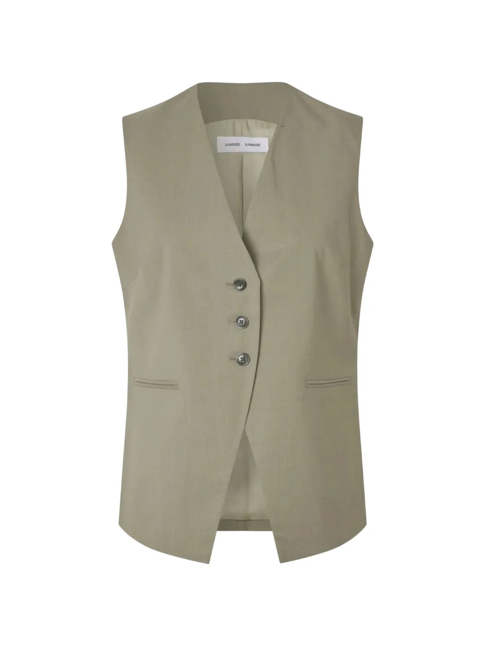 SAMSOE SAMSOE melange-effect V-neck waistcoat - Green