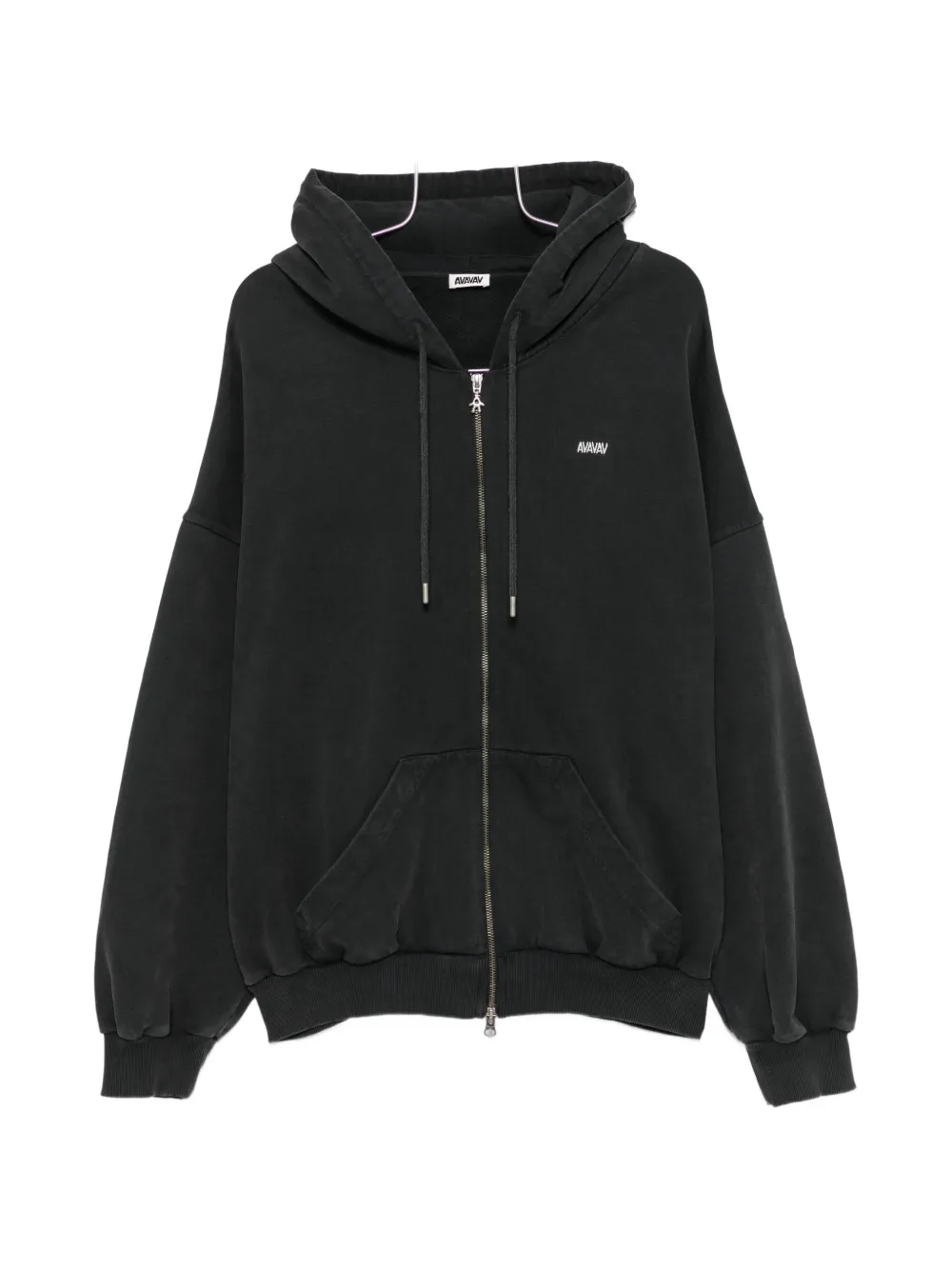 AVAVAV logo-embroidered zip-up hoodie - Black