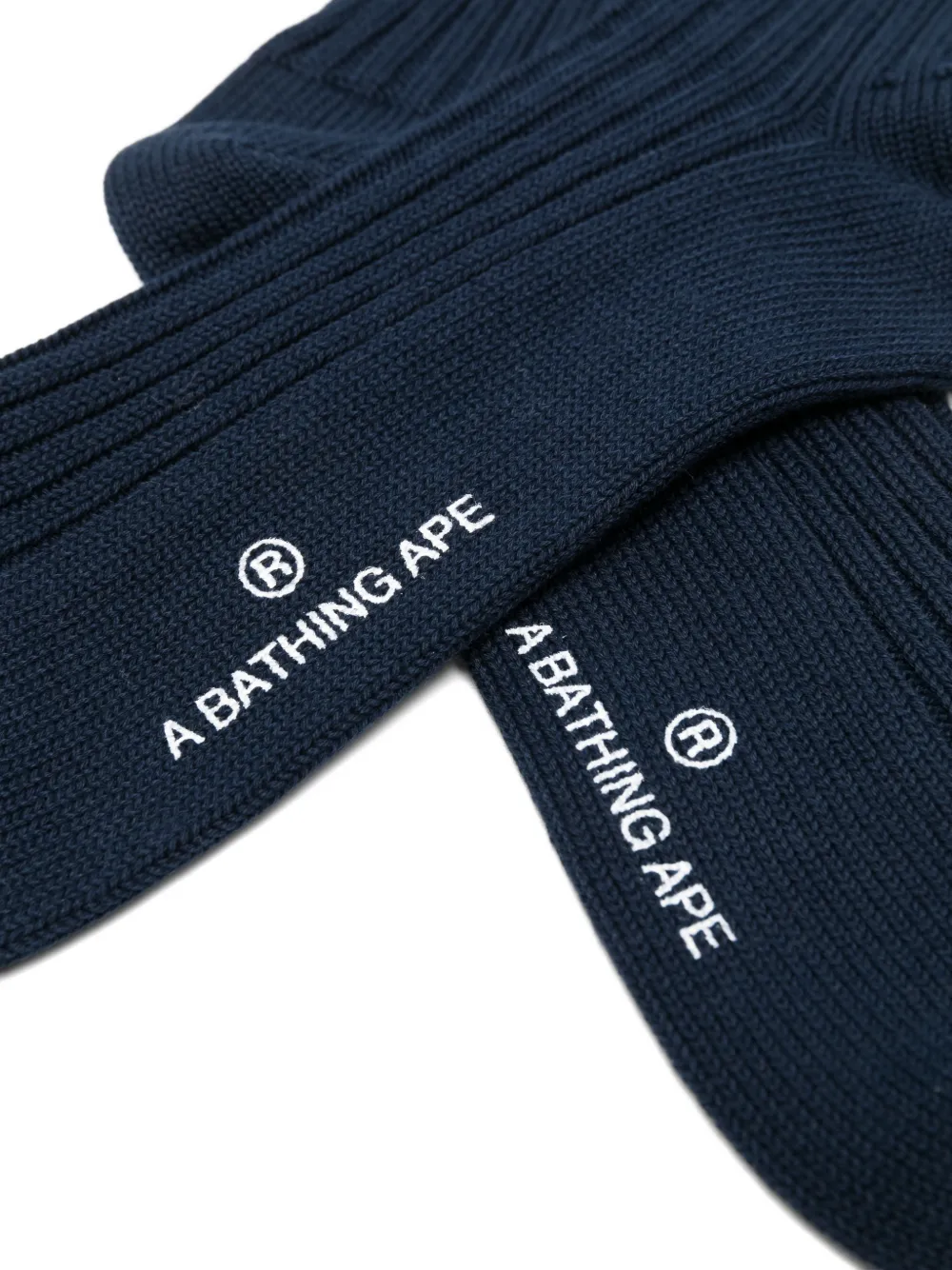 A BATHING APE Head gestreepte sokken Blauw