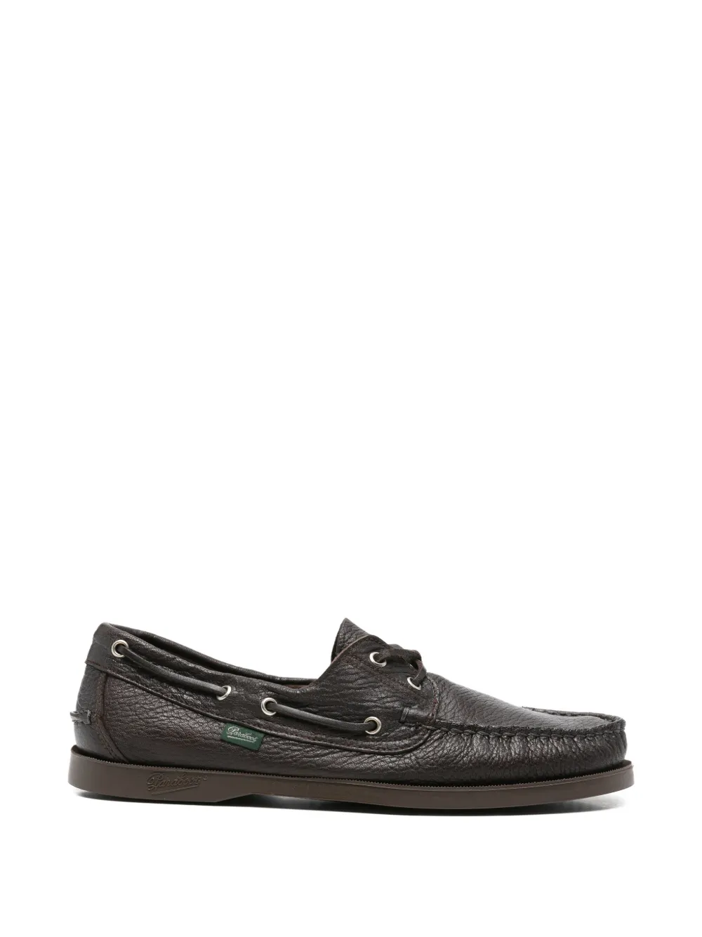 Paraboot pebbled leather boat shoes - Braun