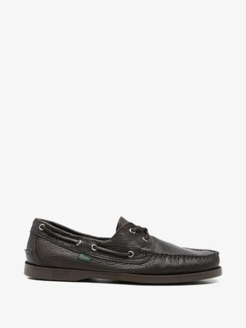 Paraboot pebbled leather boat shoes