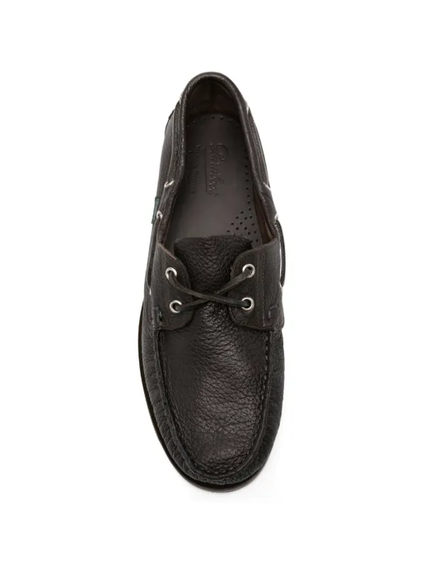 Paraboot Pebbled Leather Boat Shoes | Brown | FARFETCH ZA