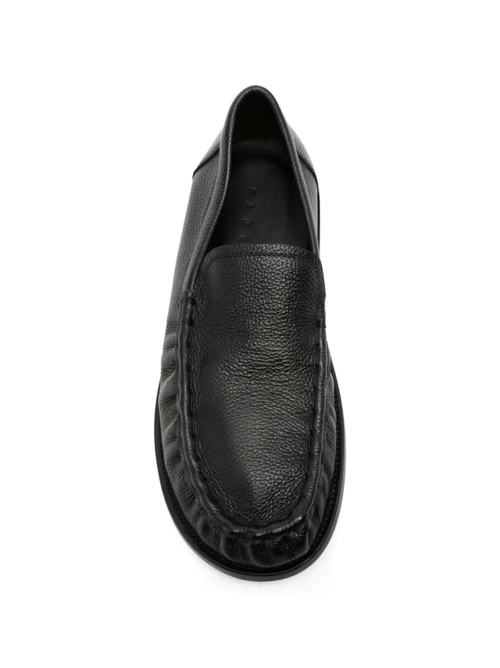 Paura Gesmockte loafers van bewerkt leer Zwart