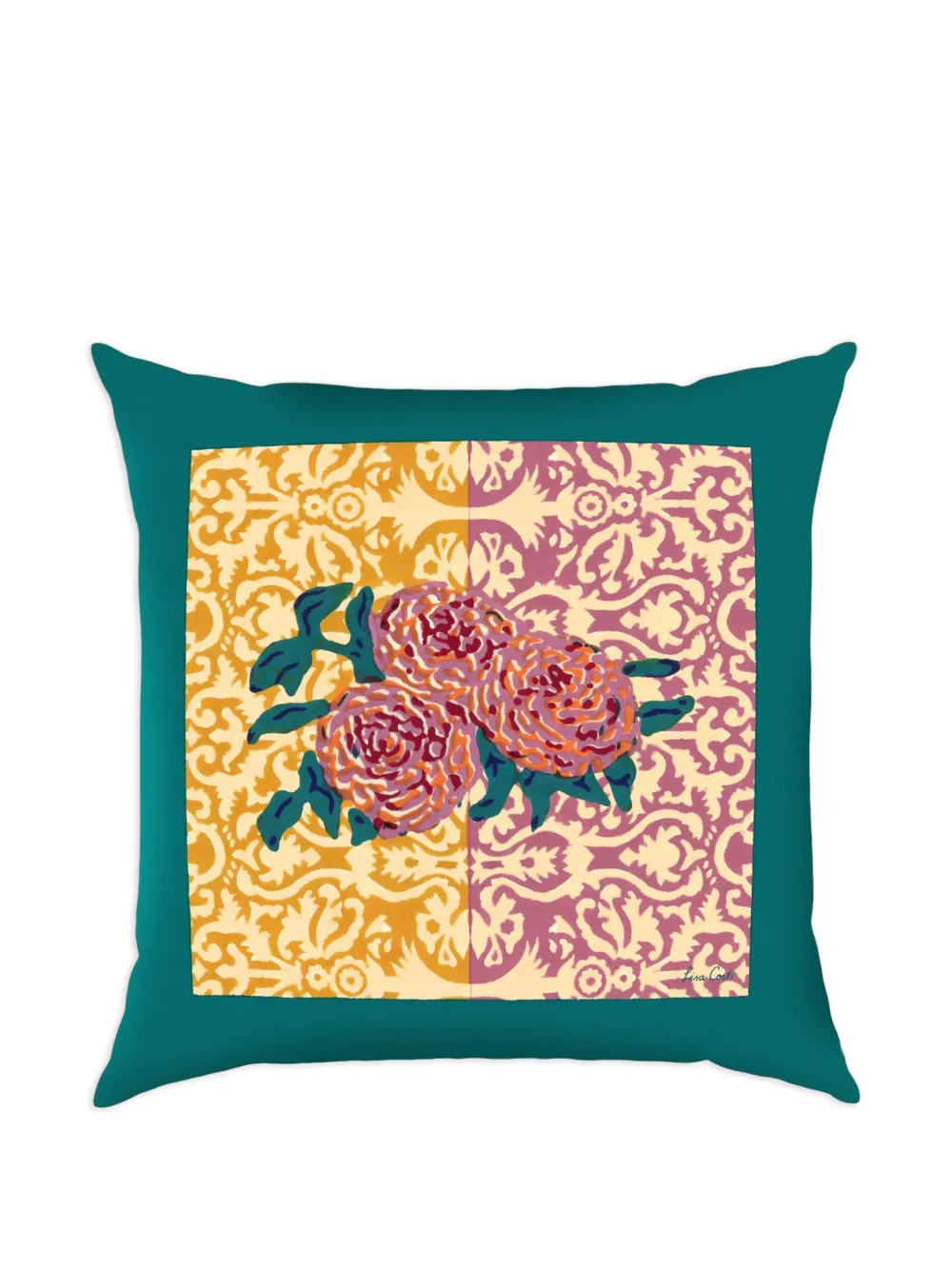 Lisa Corti Nina floral-print cushion - Viola