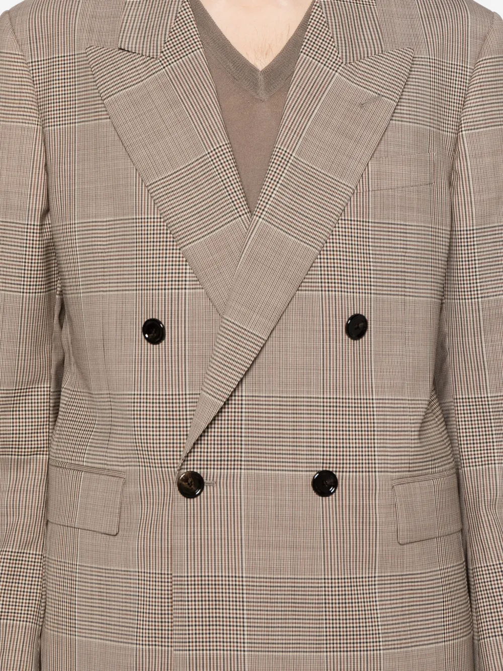 Lardini Geruite blazer met dubbele rij knopen Bruin