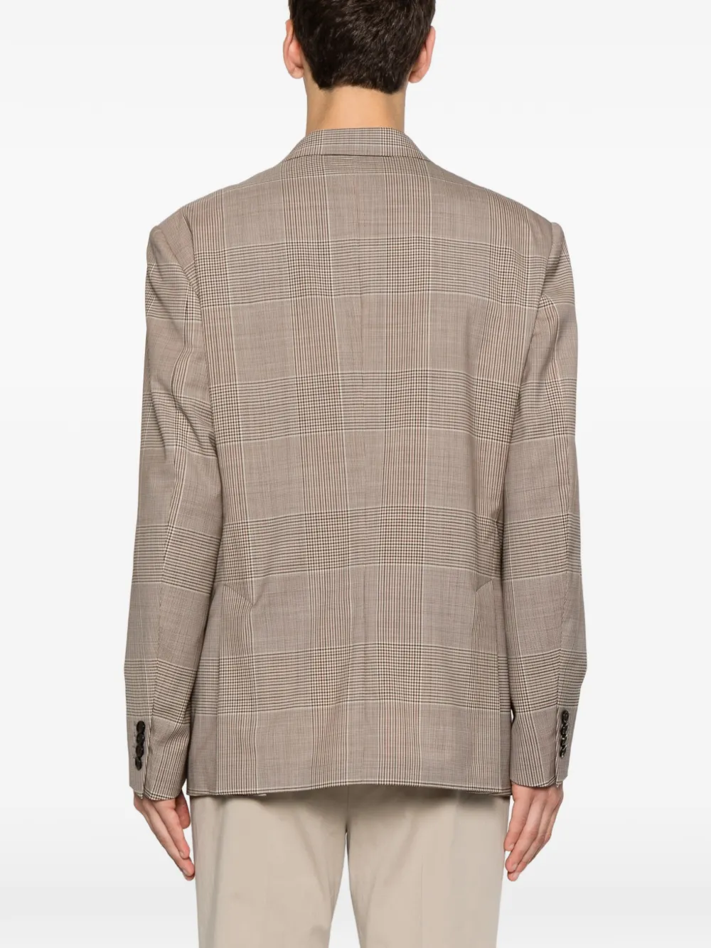Lardini Geruite blazer met dubbele rij knopen Bruin