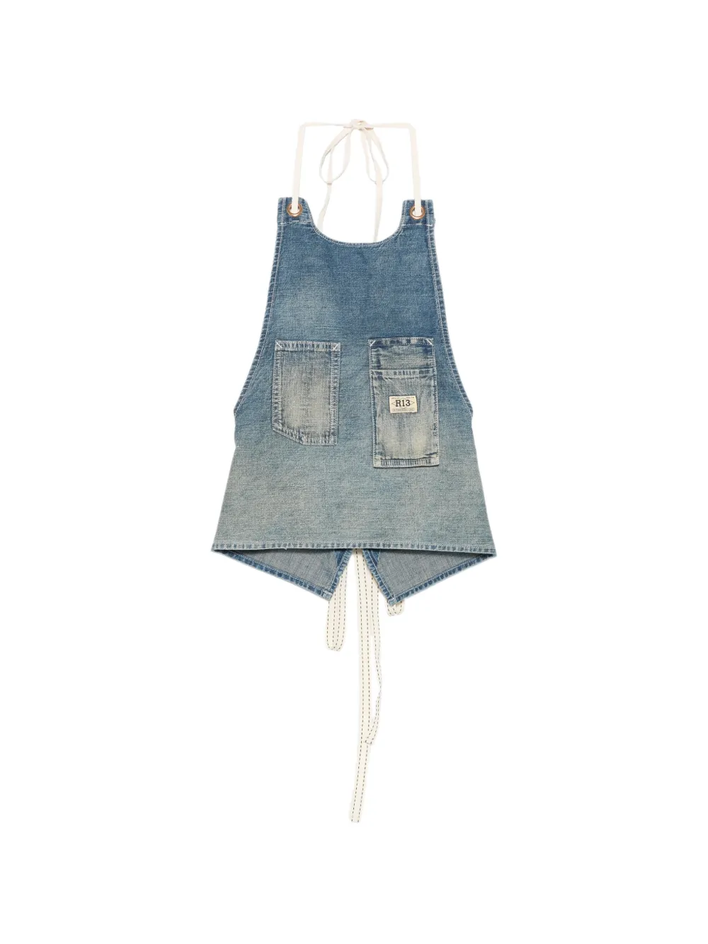 R13 halterneck backless top - Blue