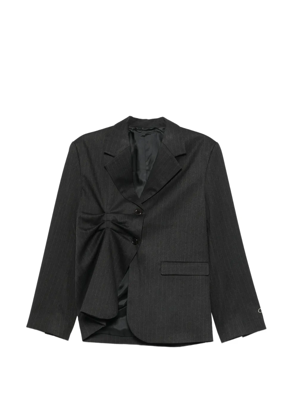 AVAVAV pinstripe-pattern gathered-detail blazer - Nero