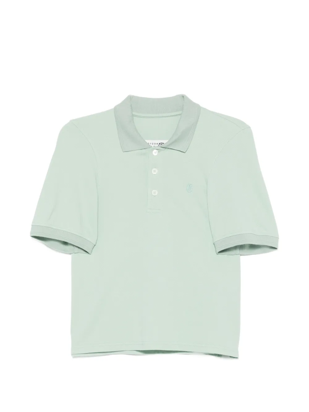 MM6 Maison Margiela embroidered-logo polo shirt - Verde