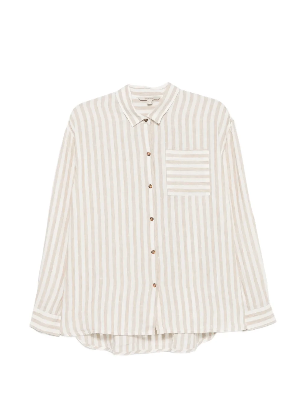 Barbour Annie striped chest-pocket shirt - Marrone