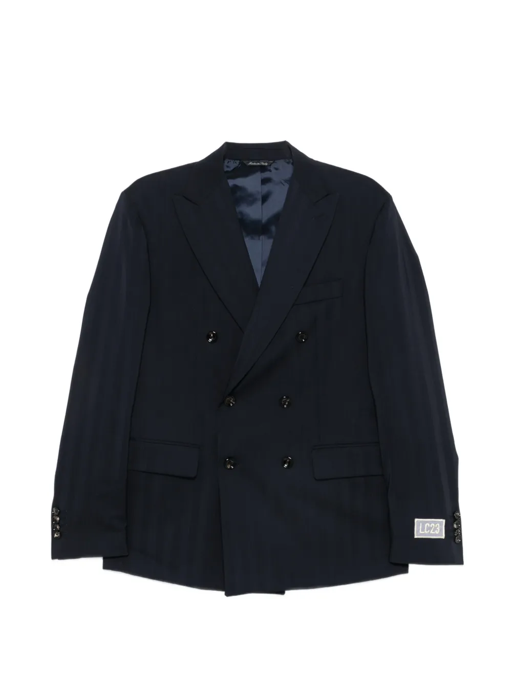 LC23 double-breasted pinstripe blazer - Blu