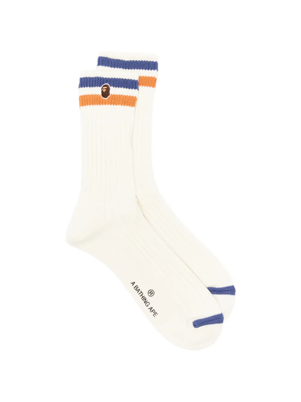 A BATHING APE® Ape Head striped socks - Nude