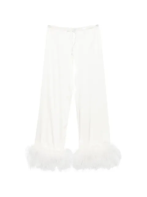 Oséree feather-trim drawstring trousers