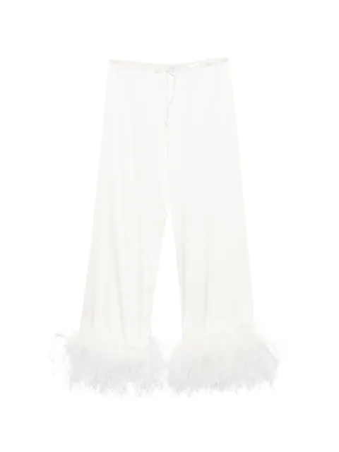 Oséree feather-trim drawstring trousers