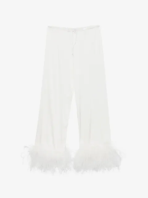 Oséree feather-trim drawstring trousers