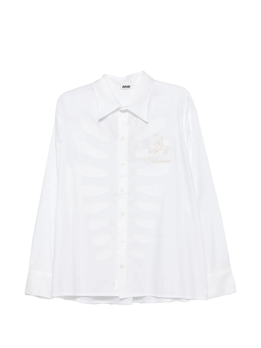 AVAVAV Sam embroidered logo-patch shirt - Bianco