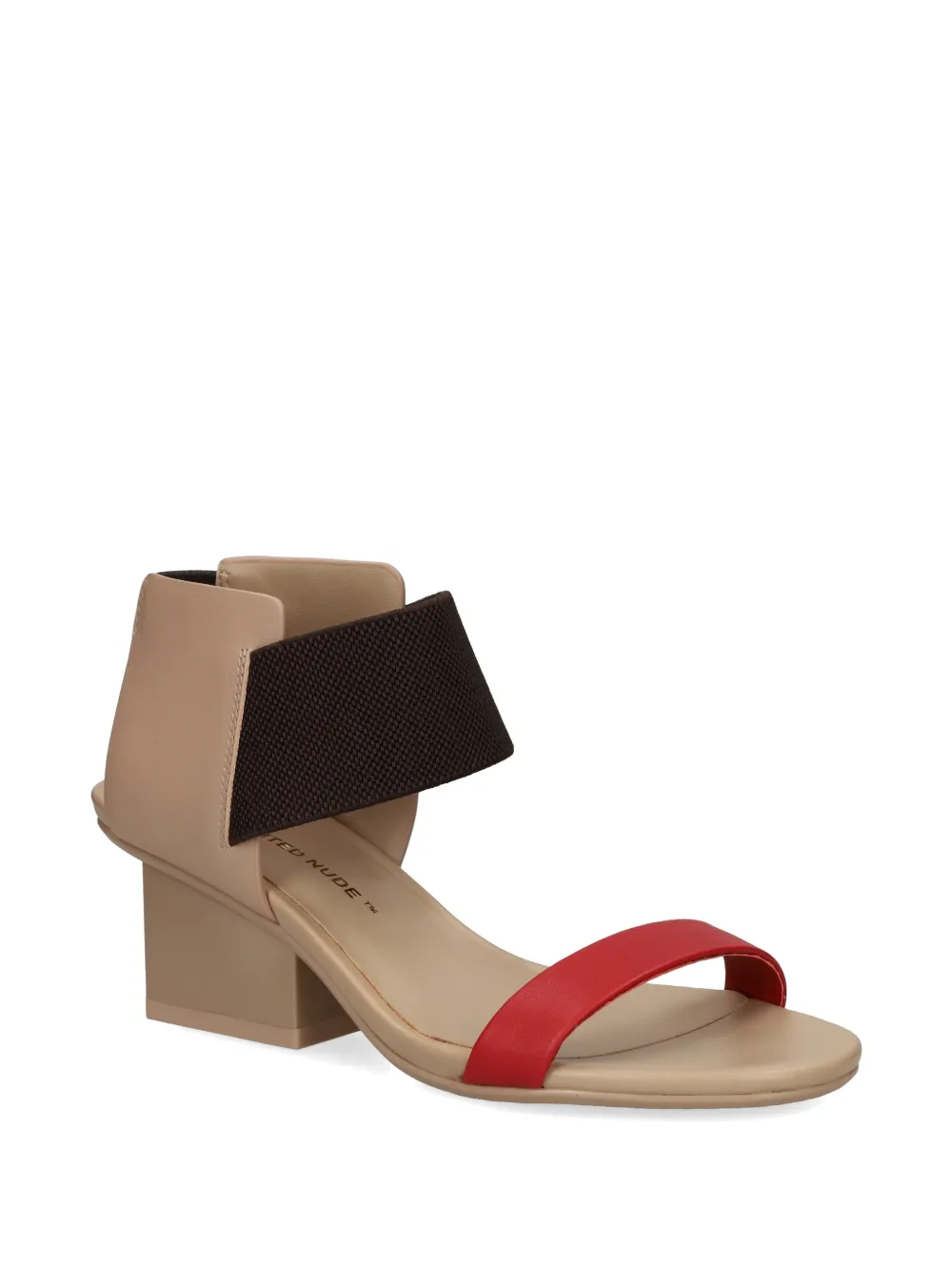 United Nude Raila Mid sandalen met elastisch bandje en blokhak Beige