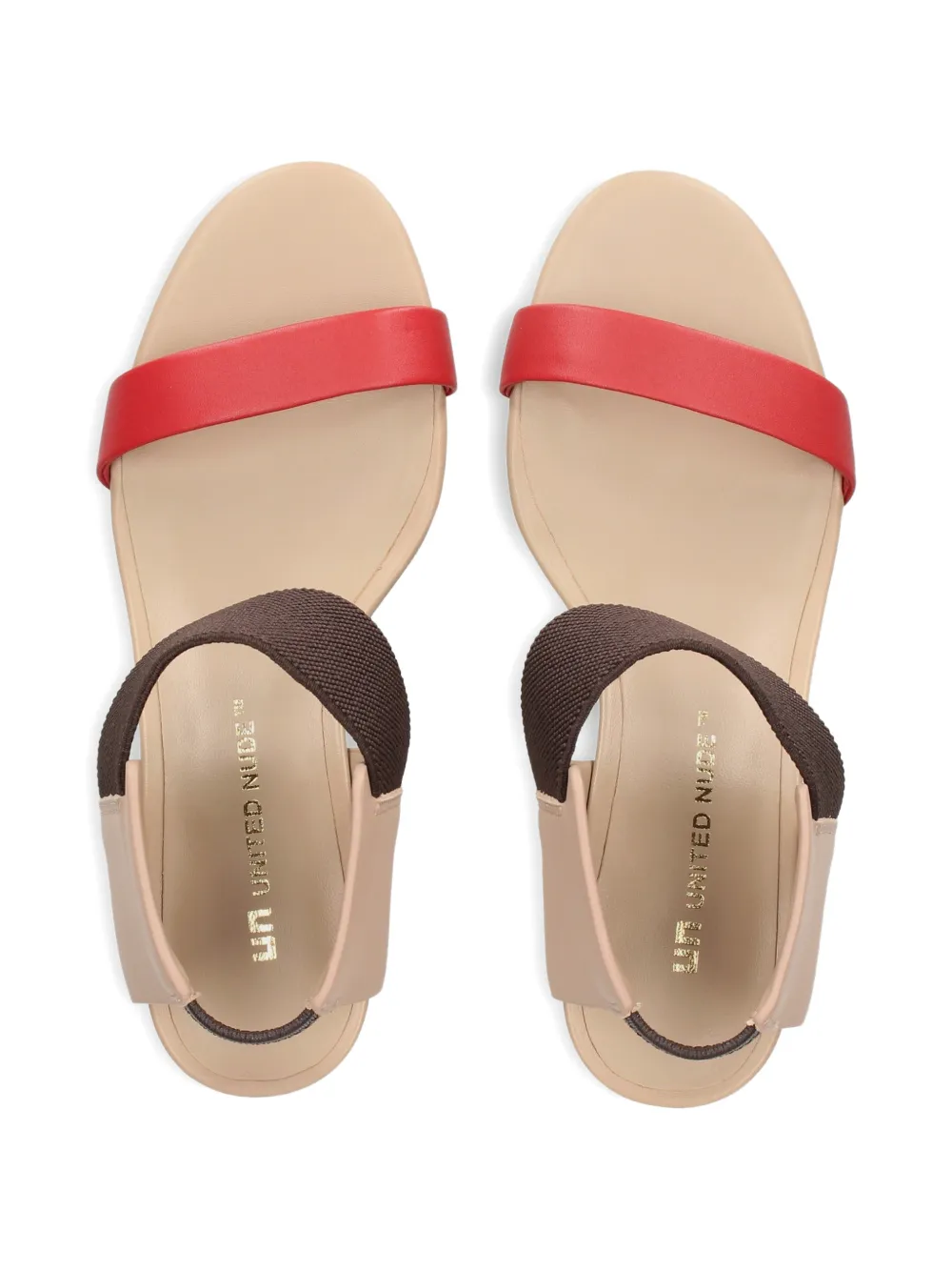 United Nude Raila Mid sandalen met elastisch bandje en blokhak Beige