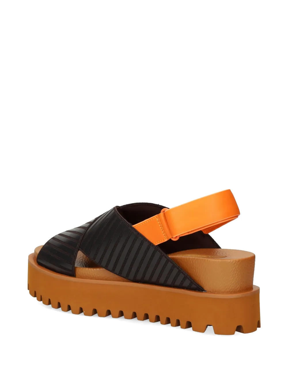 United Nude Rico X Sandal gestreepte sandalen met gekruiste bandjes Oranje