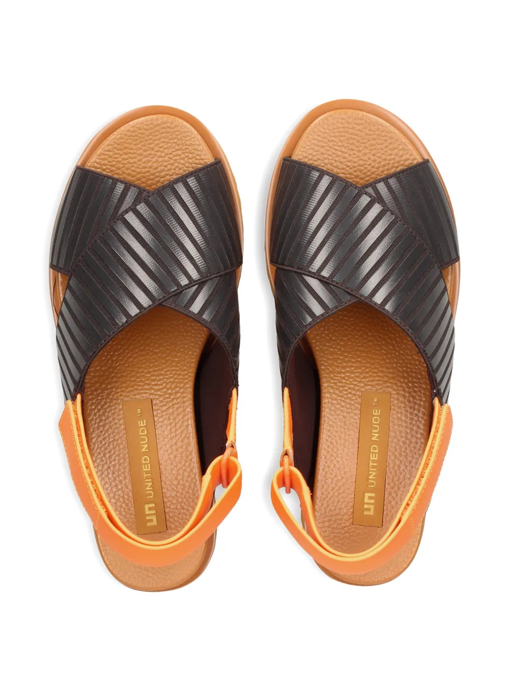 United Nude Rico X Sandal gestreepte sandalen met gekruiste bandjes Oranje
