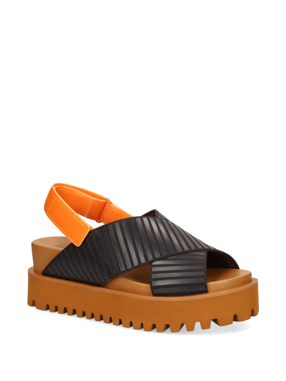 United Nude Rico X Sandal gestreepte sandalen met gekruiste bandjes Oranje