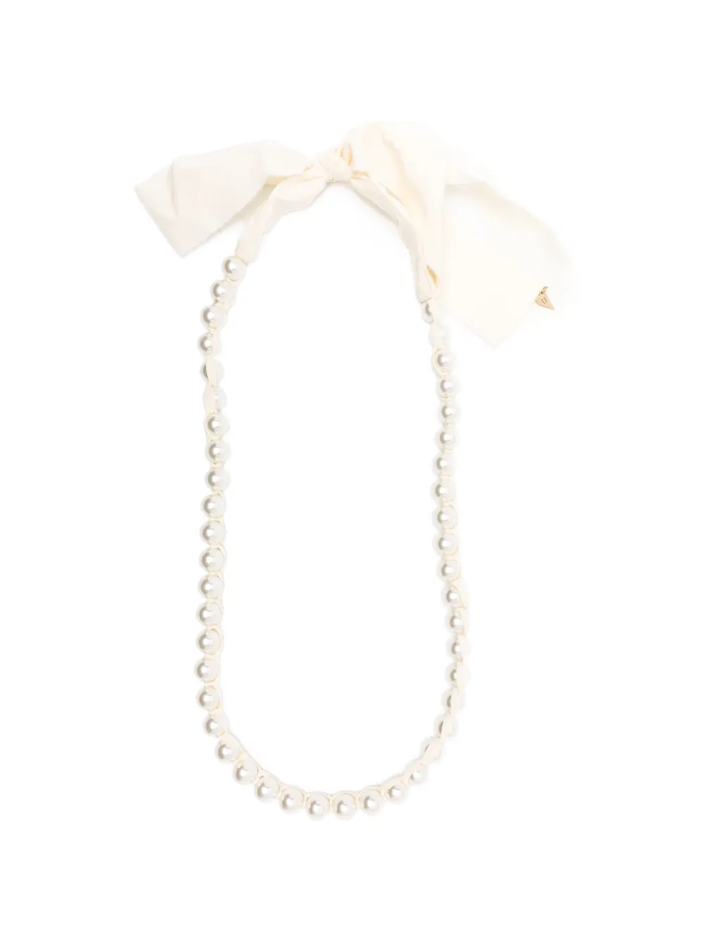 Forte Forte pearl-embellished ribbon necklace - Toni neutri