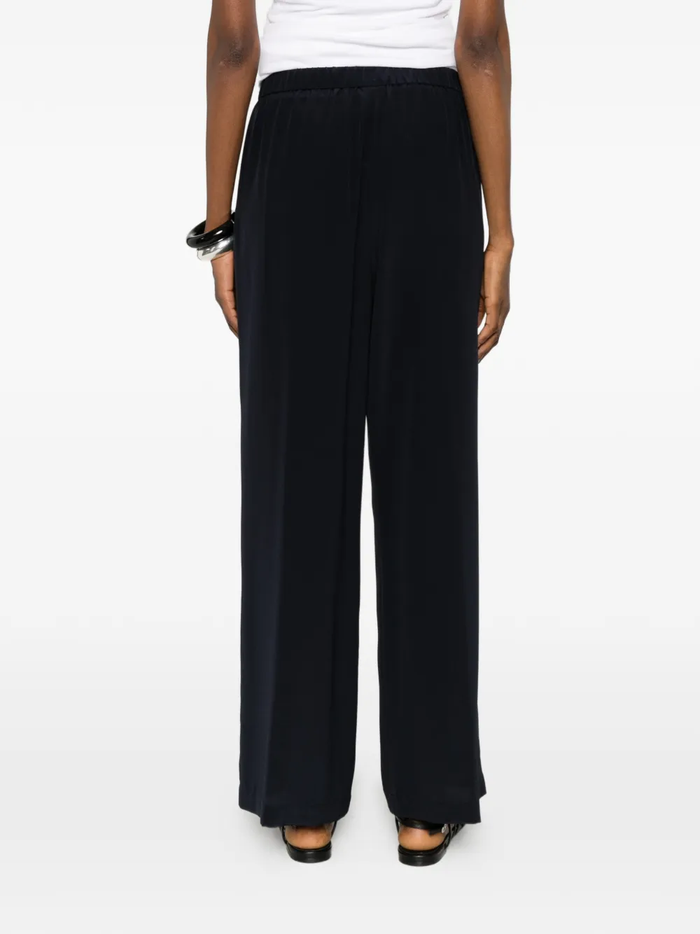 ASPESI Zijden broek met wijde pijpen Blauw