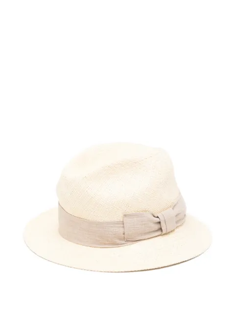 PANICALE Panama bow-detail hat