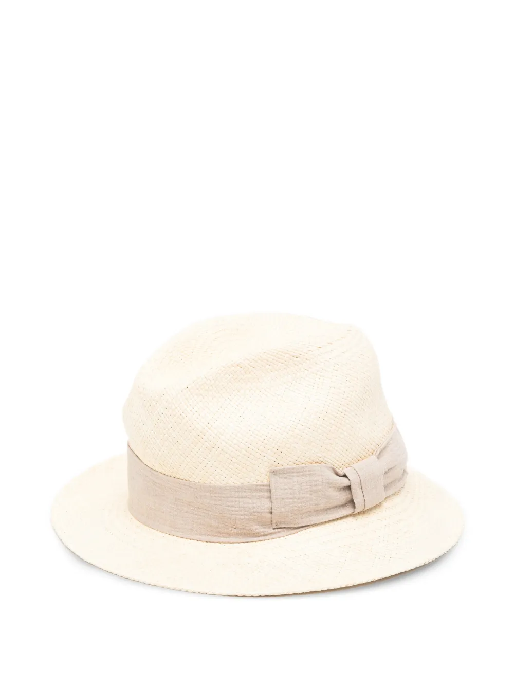 PANICALE Panama bow-detail hat - Toni neutri