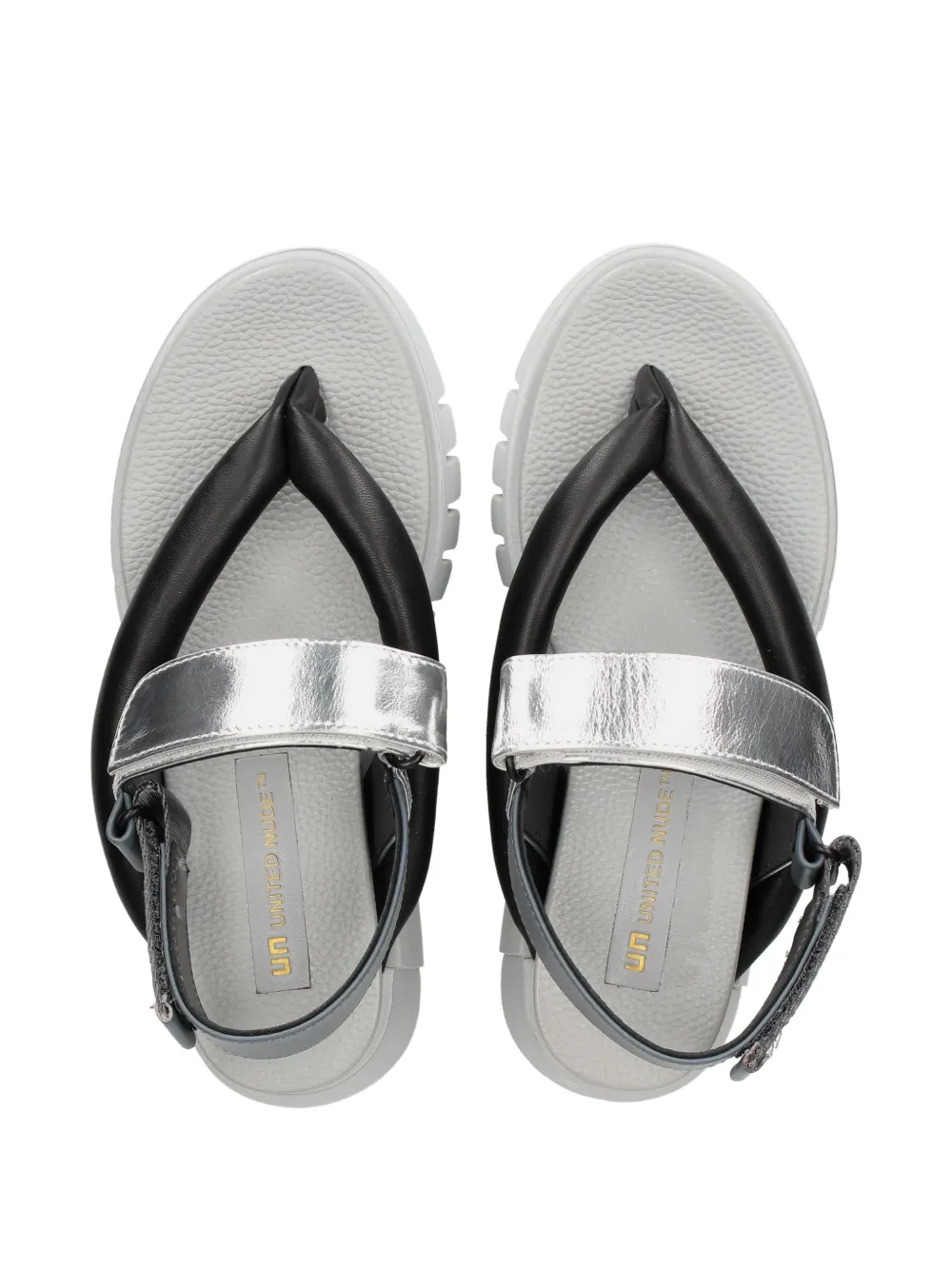 United Nude Delta Tong gewatteerde metallic sandalen Zwart