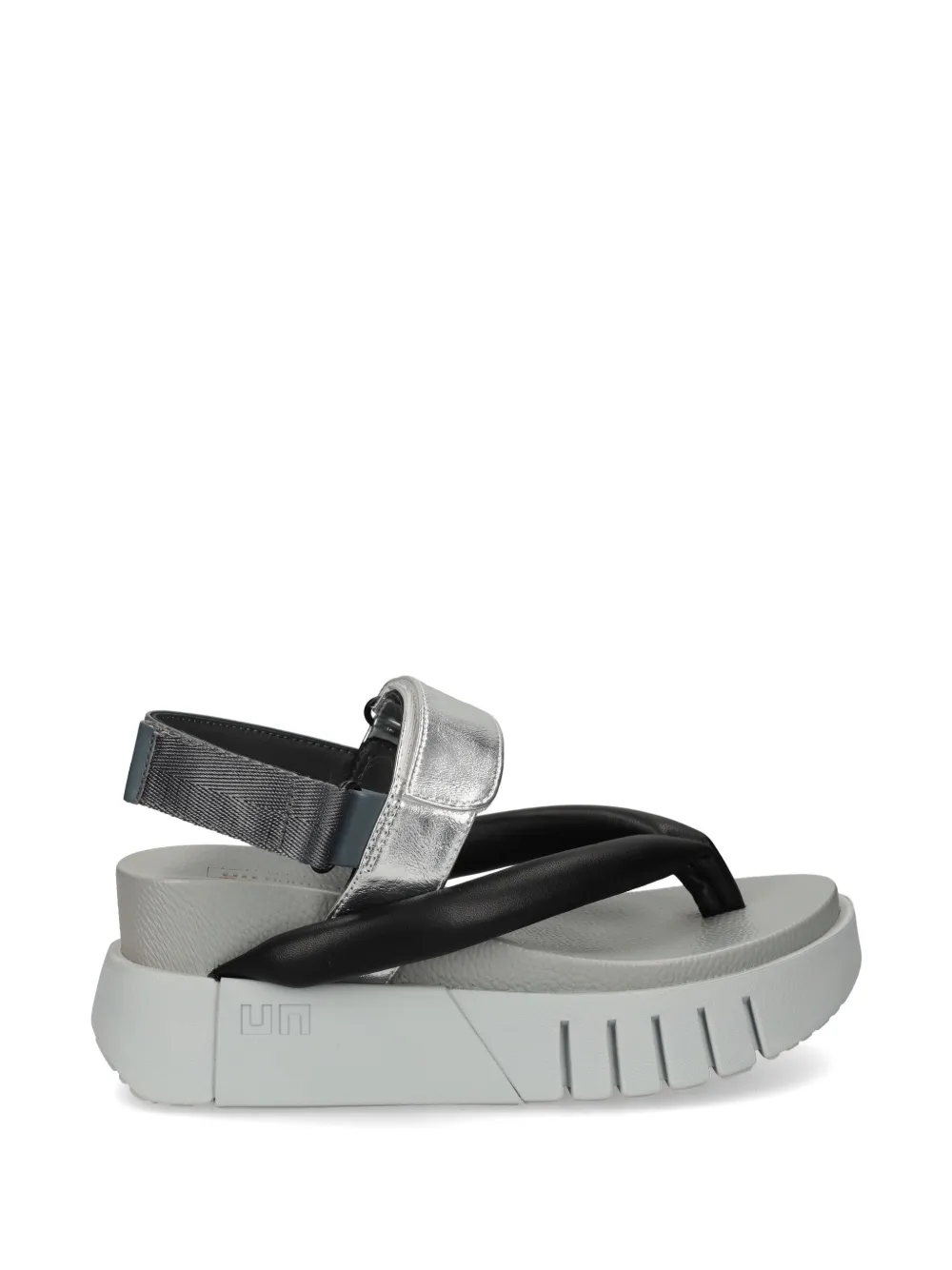 United Nude Delta Tong padded metallic sandals - Nero