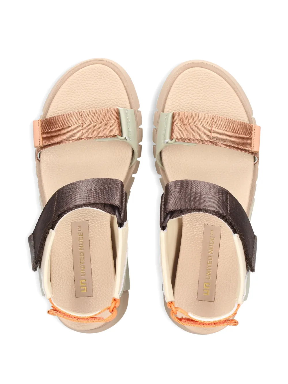 United Nude Delta Run sandalen met klittenband en vlakken Beige