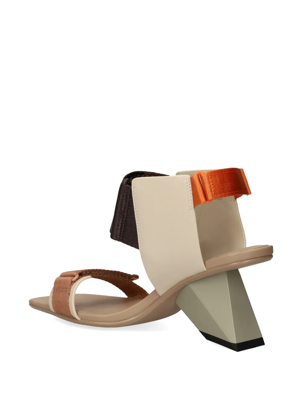 United Nude Rockit Run sandalen met geometrische hak en klittenband Beige