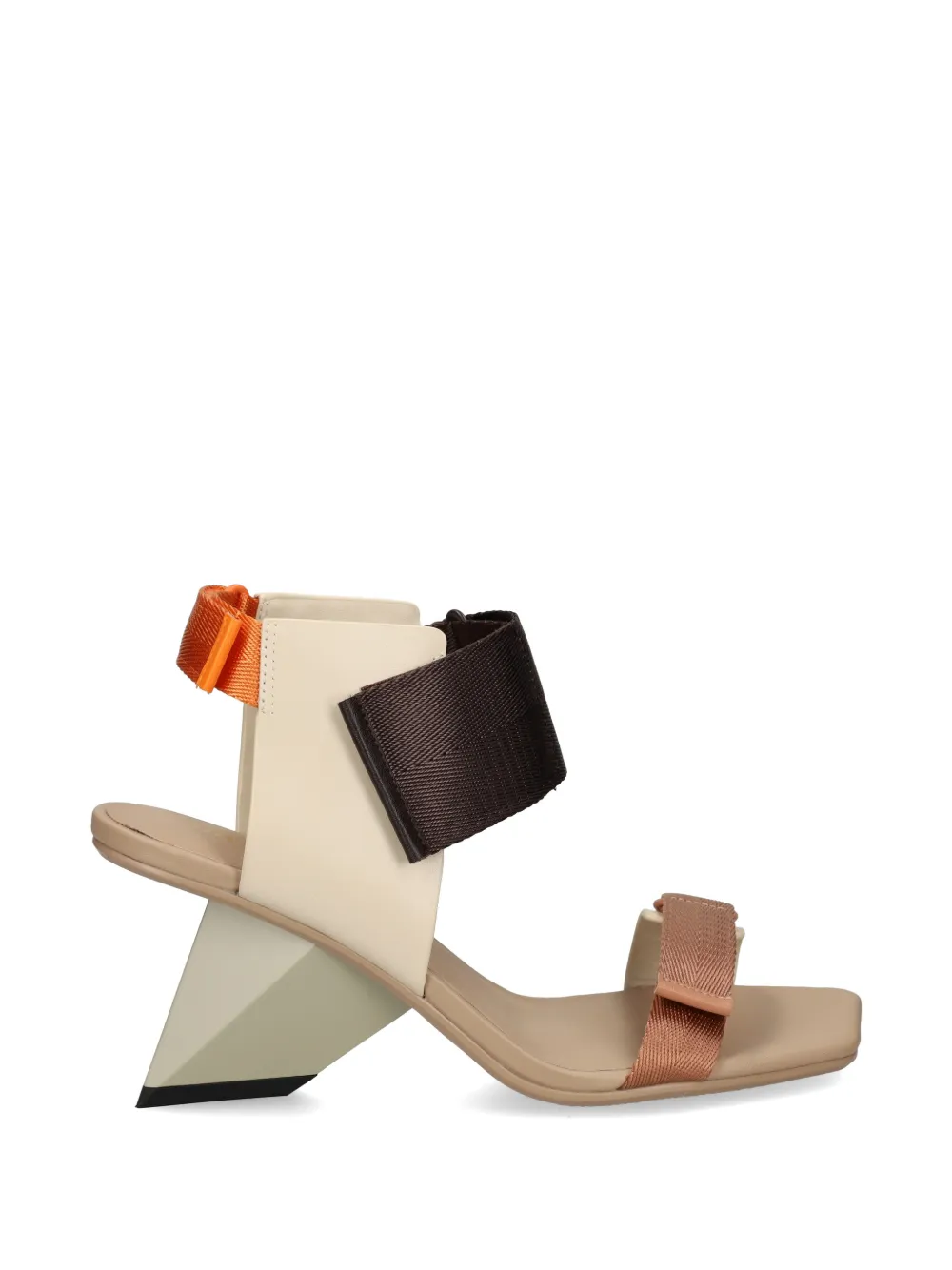 United Nude Rockit Run sandalen met geometrische hak en klittenband Beige
