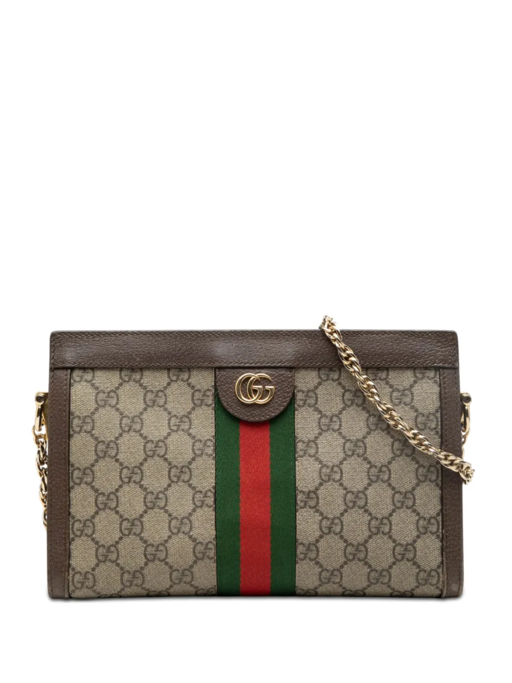 Gucci Pre-Owned 2016-2026 Small GG Supreme Web Ophidia Chain crossbody bag - Toni neutri