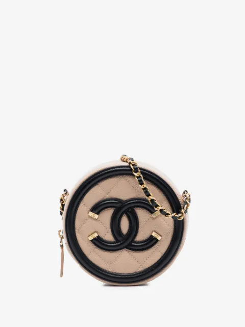 CHANEL Pre-Owned 2019 Caviar CC Filigree Round crossbody bag