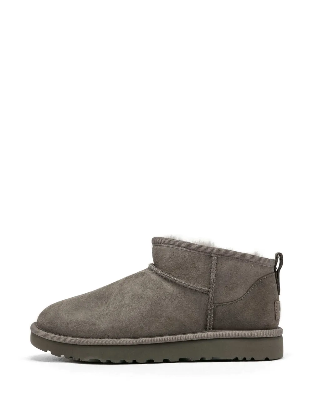Ugg Classic Ultra Mini Suede Ankle Boots In Gray