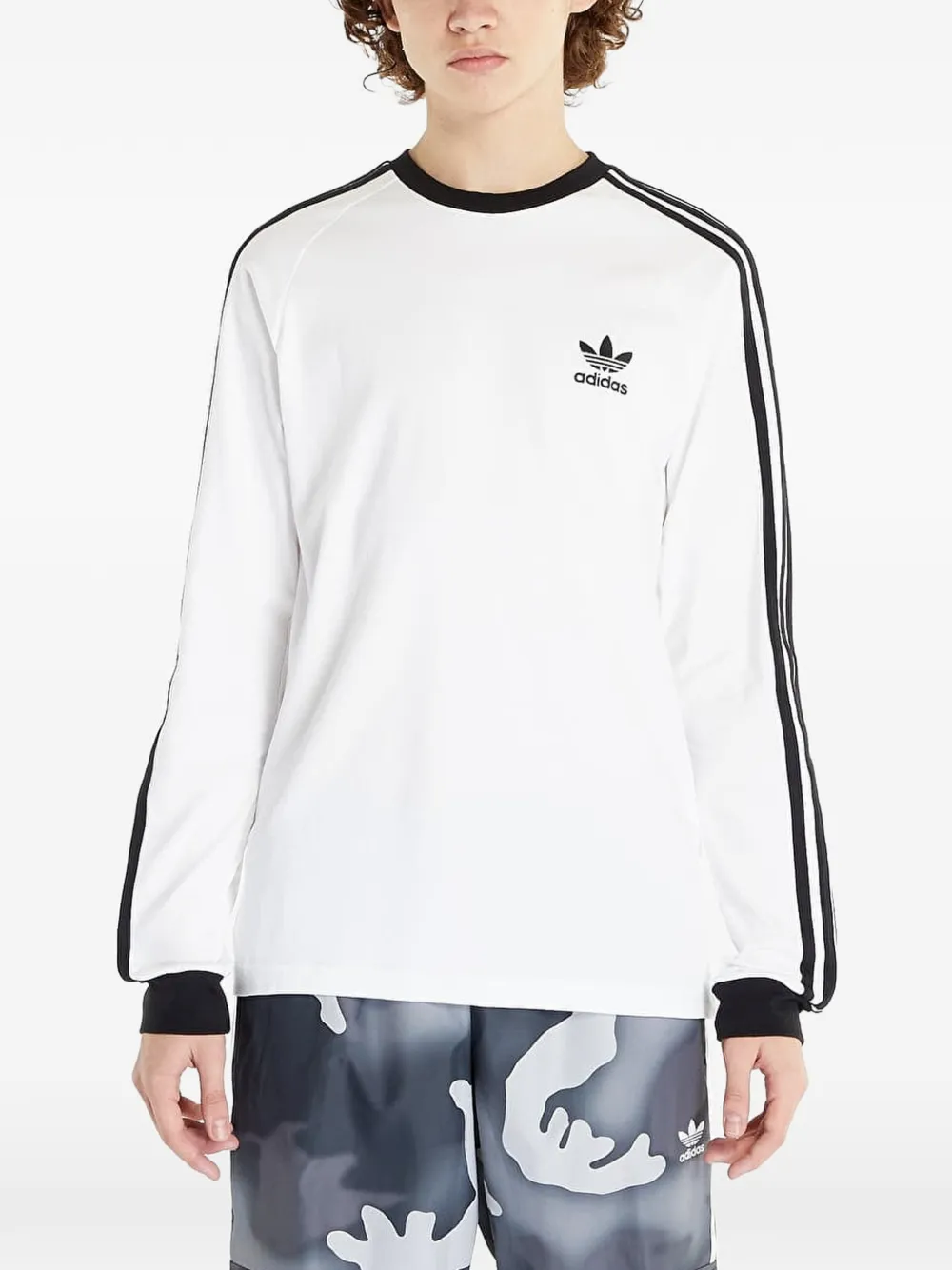 adidas side-stripe raglan-sleeve T-shirt - Weiß