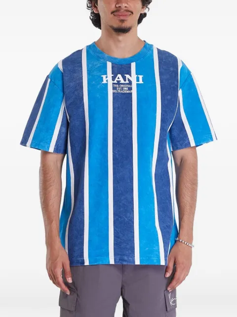 karl kani logo-detail striped T-shirt